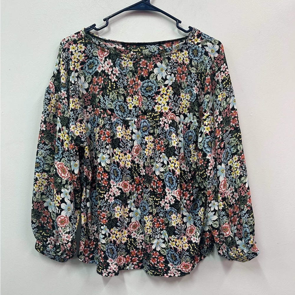 Loft Multicolor Flower Blouse Size Medium